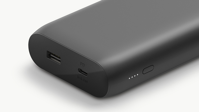 Close up of the BOOST↑CHARGE USB-C Power Bank 20K